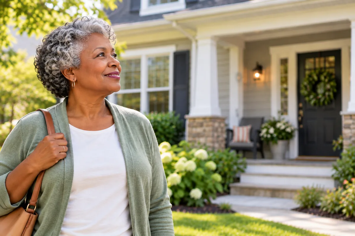 Retired homeowner considering how home equity can support her retirement goals and future plans.